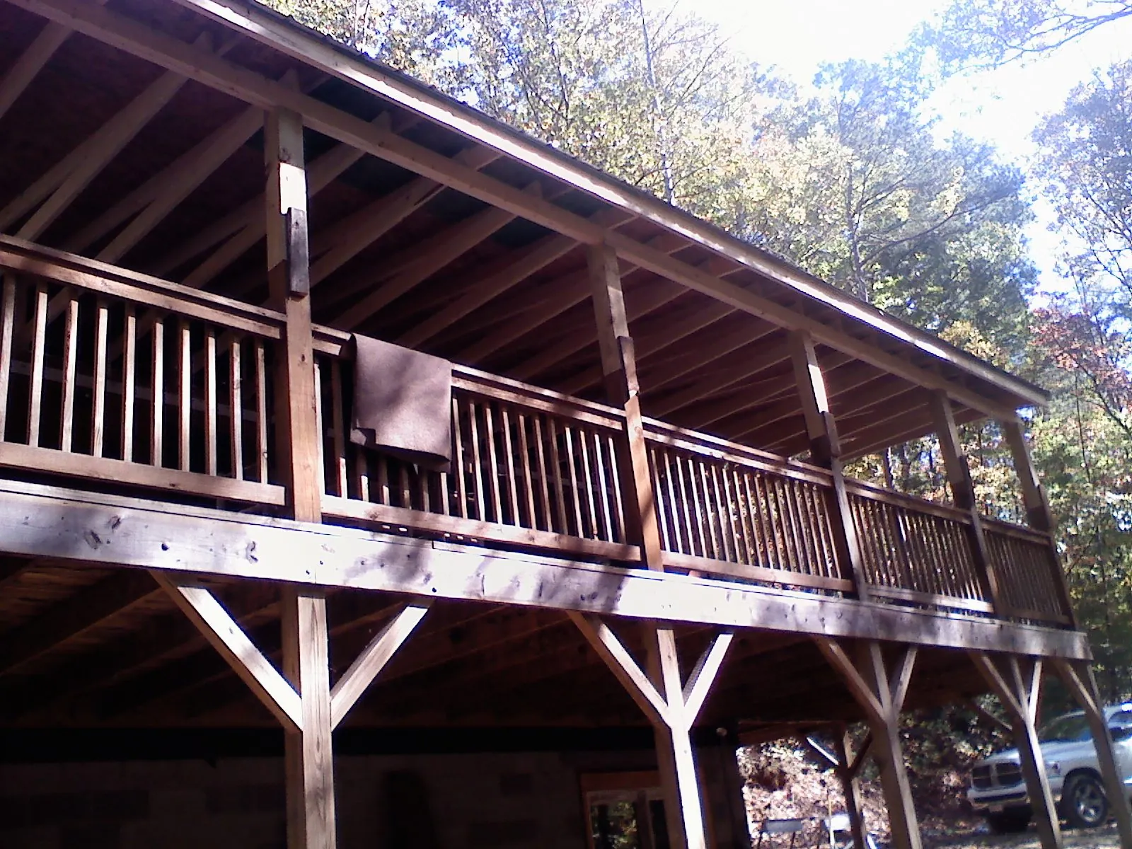 Timber framing under a new elevated porch and deck — Roof Leak Repair in Hacksneck by Roofing Brothers